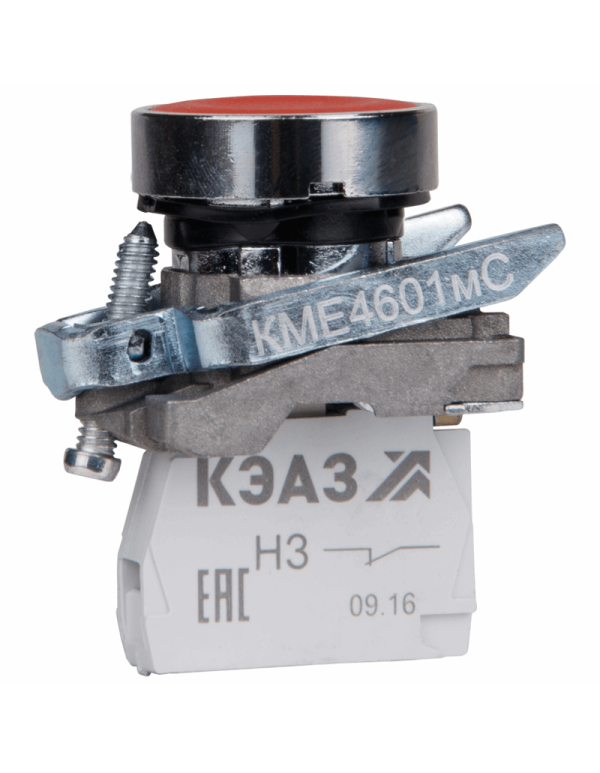 Кнопка КМЕ4601мС-красный-0но+1нз-цилиндр-IP65 | 248261 | КЭАЗ