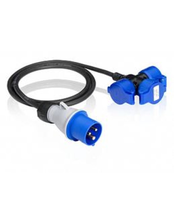 Адаптер на кабеле,16A, 2P+E Schuko-3, IP44