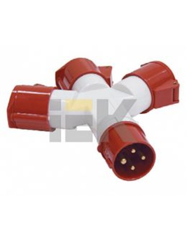 Адаптер трехлучевой TS1013-214 3Р+РЕ 16А 380В IP44 ИЭК