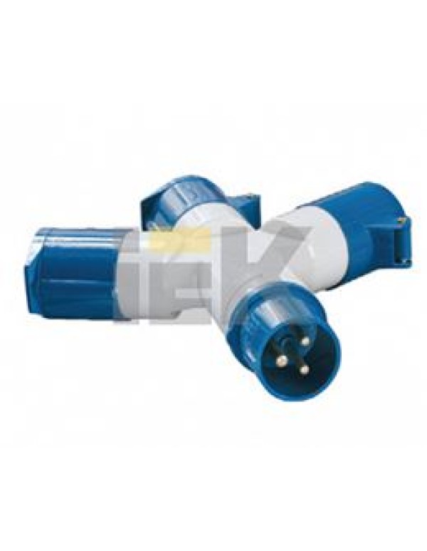 Адаптер трехлучевой TS1013 2Р+РЕ 16А 250В IP44 ИЭК