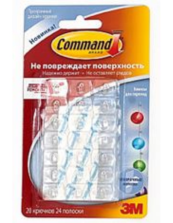Клипса для гирлянд удаляемая прозрачная Command (20шт.) 3М™