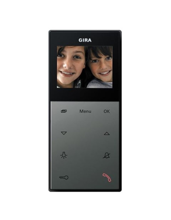 Квартирная видеостанция накладного монтажа Gira E22 Сталь