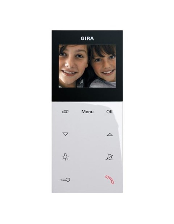 Квартирная видеостанция накладного монтажа Gira System 55 + E22 Белый глянцевый