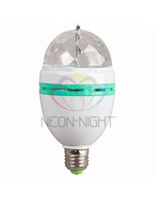 Диско-лампа светодиодная Е27 с переходником-выключателем Е27 в розетку, 220В