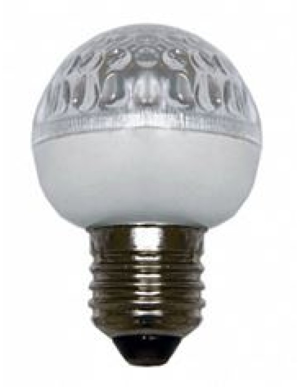 Лампа шар DIA 50 10 LED е27  теплый белый  24V/AC
