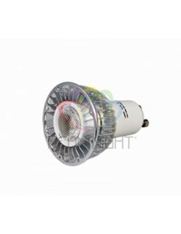 Лампа светодиодная, 5W, 220V, цоколь-GU10,  цвет теплый белый
