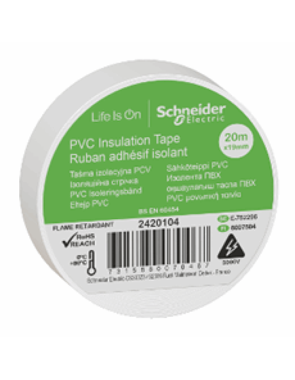 ИЗОЛЕНТА ПВХ 19мм Х 20м БЕЛАЯ