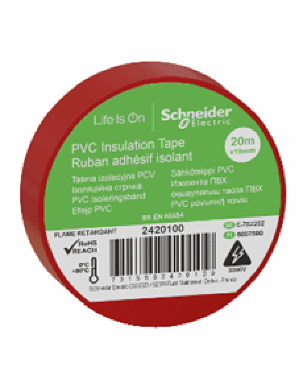 ИЗОЛЕНТА ПВХ 19мм Х 20м КРАСНАЯ