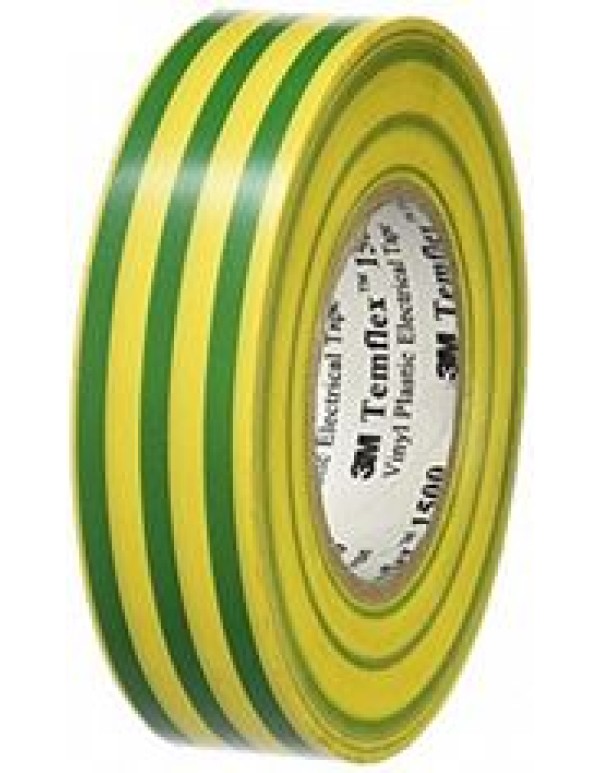 Изолента ПВХ 19мм х 25м желто-зелёная 3М™