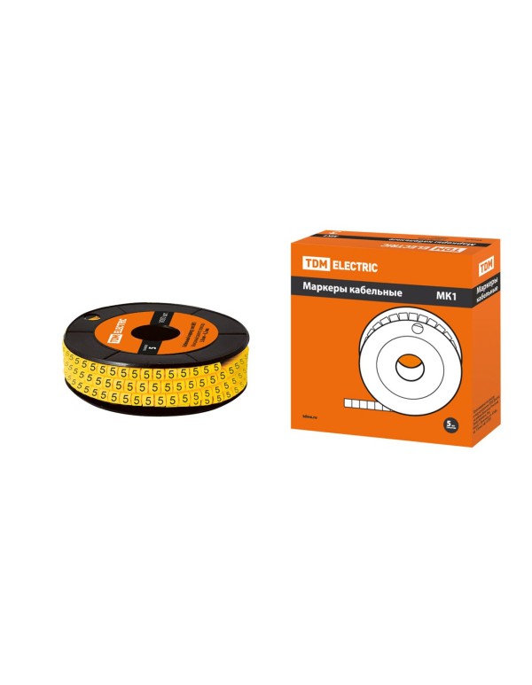 Маркер МК1 - 2,5мм символ  5  1000шт/ролл | SQ0511-0020 | TDM