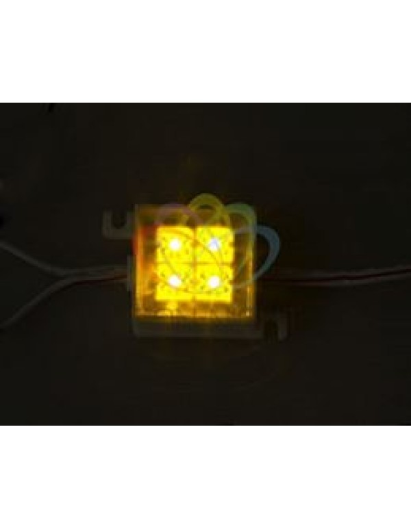 LED модуль, 30мм х 30мм, 4 светодиода,  ЖЁЛТЫЙ  NEON-NIGHT