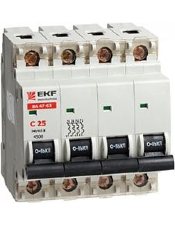 Автоматический выключатель EKF характеристика срабатывания C (mcb4763-4-20C)