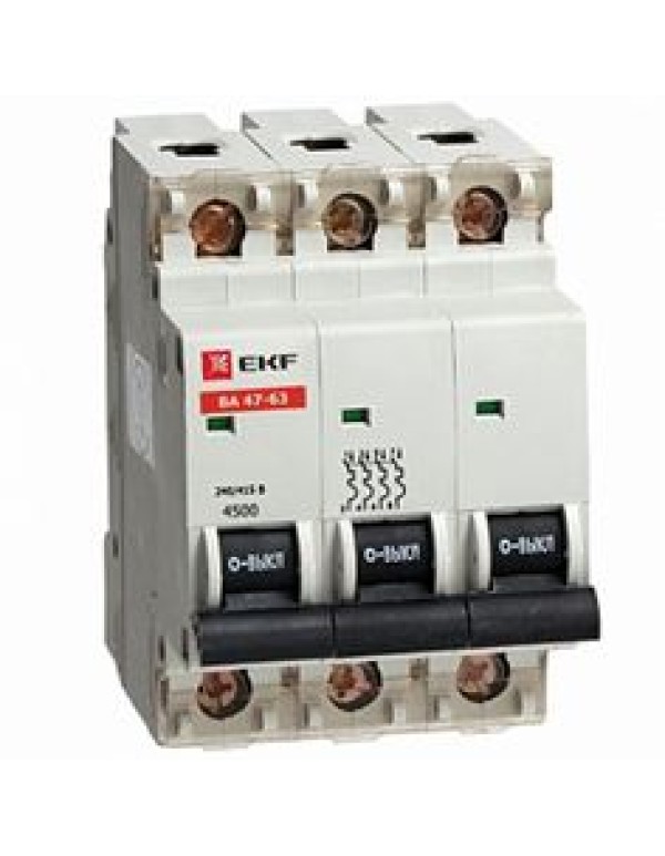 Автоматический выключатель ВА 47-63, 3P 4А (C) 4,5kA EKF
