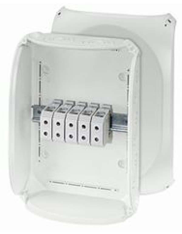 DK 5055 G-Коробка 355х255х122   10хМ25,М40,М63, 5-пол.кл.16-50кв.мм, серый, PP, IP66, без каб.вводов