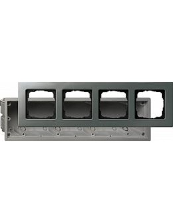 Набор  для установки заподлицо (рамка+коробка) 4 поста сталь Е22