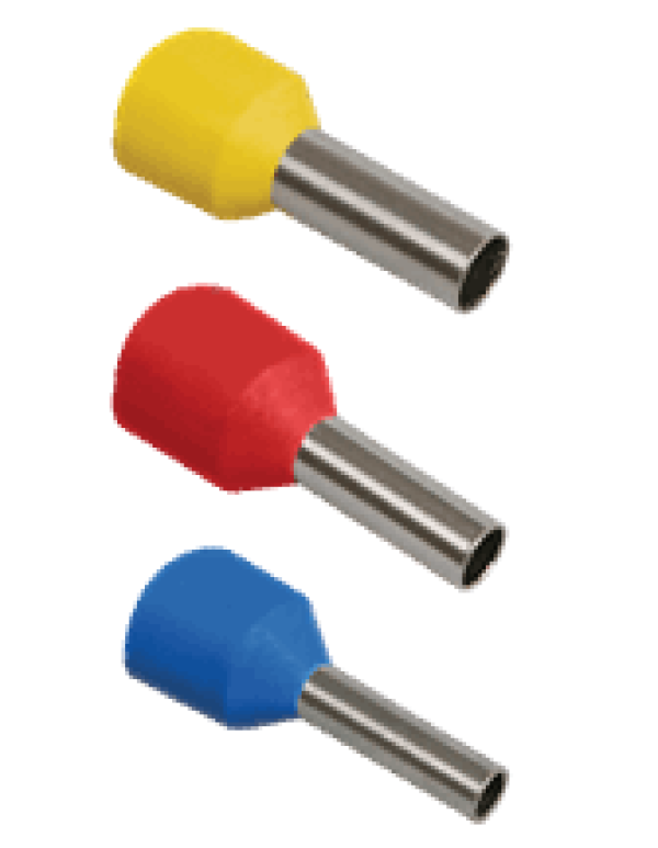 Наконечник-гильза 1 мм2 Е1008 с изолированным  фланцем ИЭК  (упаковка 100шт)  (UGN10-001-D14-08)