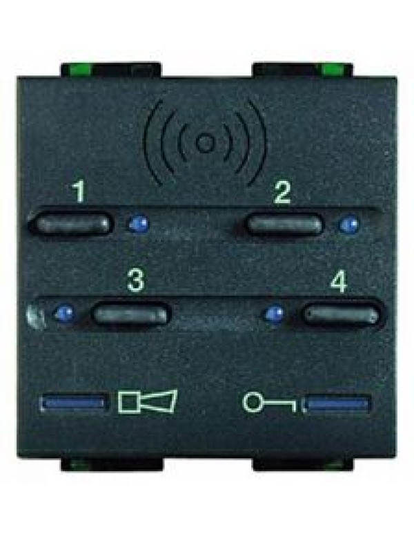 Сценарный выключатель со считывателем антрацит LIVING-LIGHT