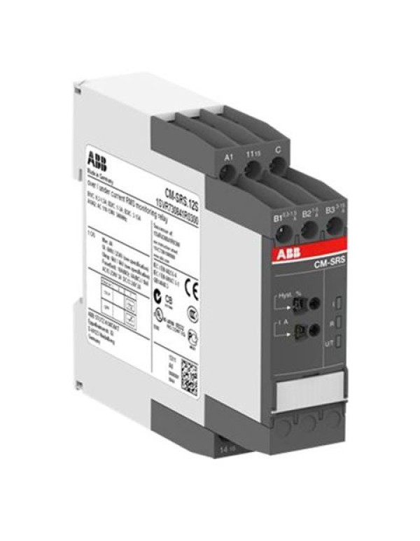 Однофазное реле контроля тока CM-SRS.12S (диапазоны измерения 0.3-1.5А, 1-5A, 3-15A) 24-240В AC, 1ПК