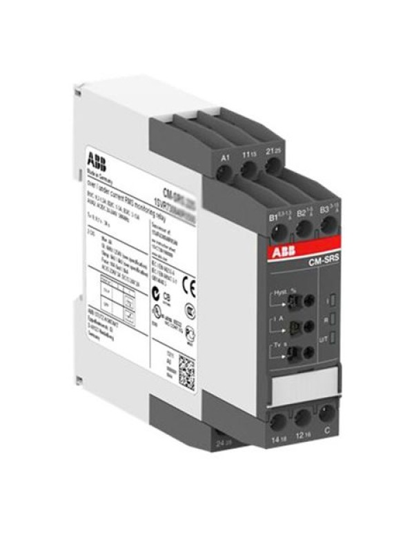 Однофазное реле контроля тока CM-SRS.21 (диапазоны измерения 3-30мА, 10- 100мA, 0.1-1A) 240В AC, 2ПК