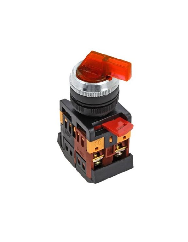 Переключатель ANLC-22 3P красный с подсветкой 220В NO+NC EKF PROxima | psw-anlc-3p-r-220 | EKF