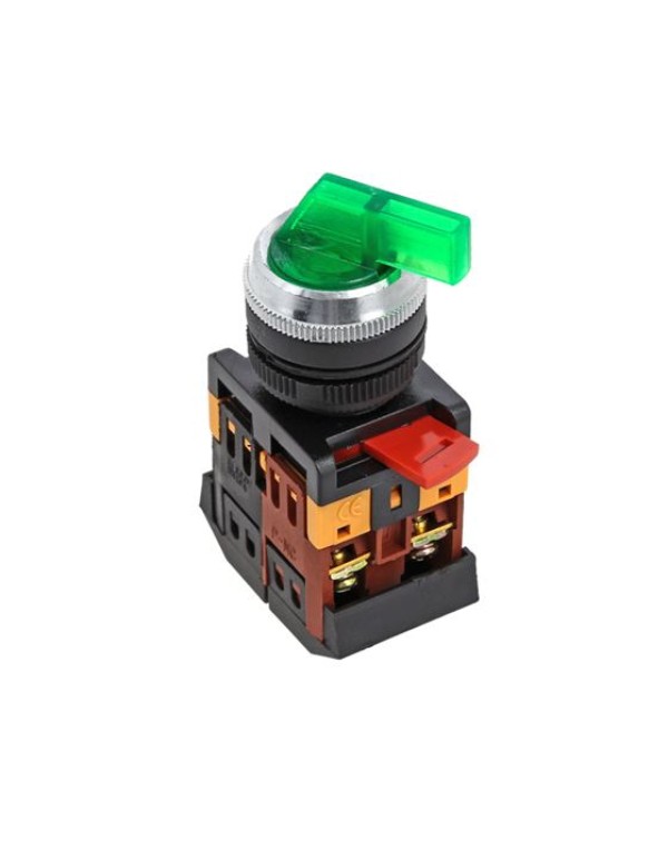 Переключатель ANLC-22 3P зеленый с подсветкой 380В NO+NC EKF PROxima | psw-anlc-3p-g-380 | EKF