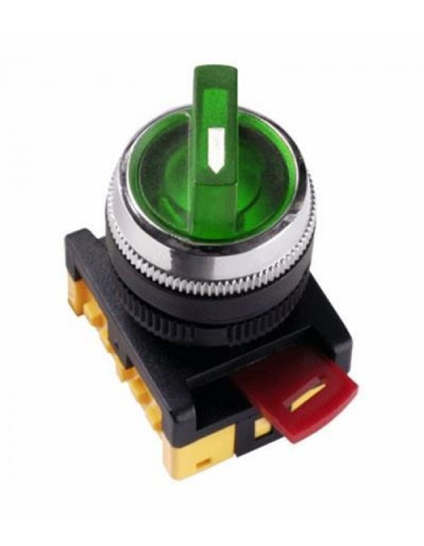 Переключатель АNСLR-22-3 на 3 фикс.полож.зеленый неон/240В I-O 1з+1р | BSW10-ANCLR-3-K06 | IEK