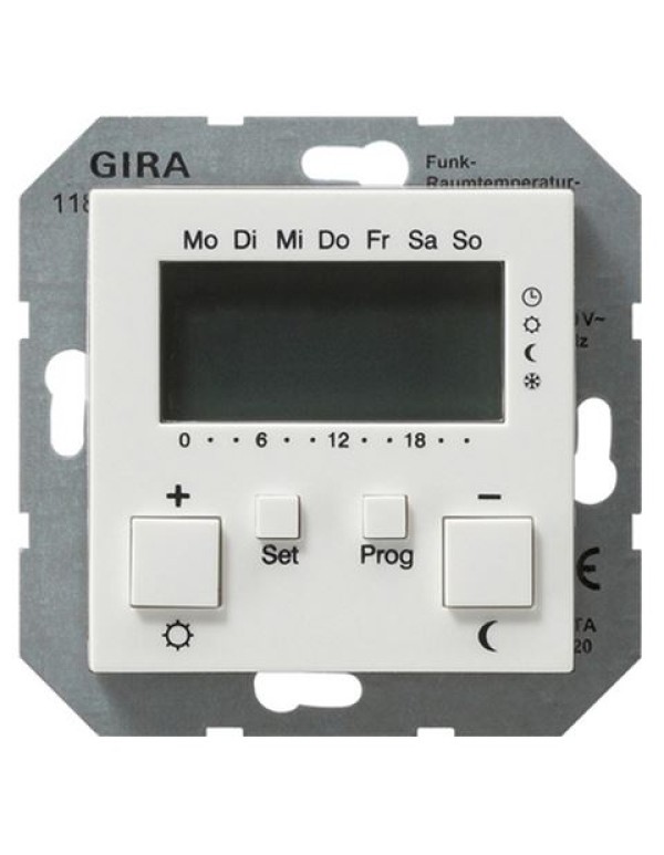 Радиотермостат с таймером Gira System 55 + E22 Белый глянцевый