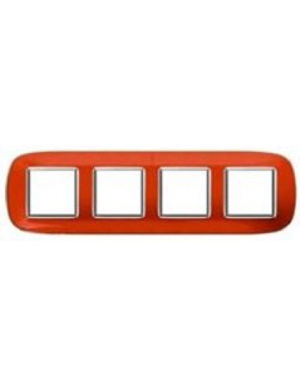 Рамка BT (Legrand) AXOLUTE 4-постовая цвет оранжевый (HB4802/4DR)
