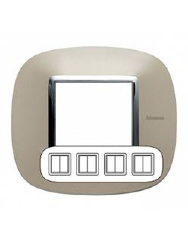 Рамка BT (Legrand) AXOLUTE 4-постовая цвет серебро (HB4802M4SAN)