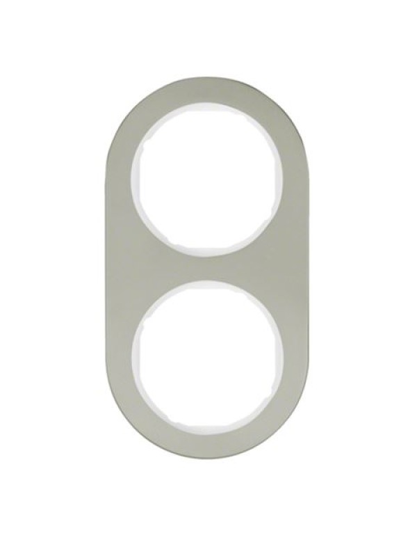 Рамка, R.classic, 2-местная, нержавеющая сталь цвет: полярная белизна