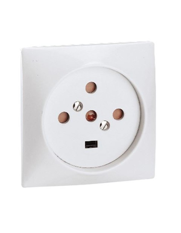 Розетка силовая встраиваемая 2К+Н+З - 20 А , винт, сл. Кость 055427 Legrand