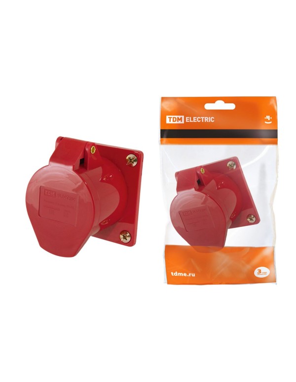 Розетка 415 скрытая 3Р+РЕ+N 16А 380В IP44 | SQ0604-0013 | TDM