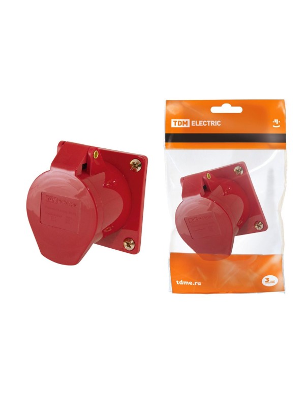 Розетка 425 скрытая 3Р+РЕ+N 32А 380В IP44 | SQ0604-0016 | TDM
