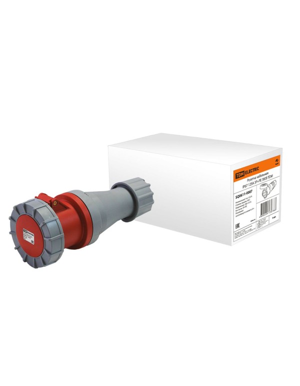 Розетка кабельная IP67 125А 3Р+РЕ 380В | SQ0611-0007 | TDM