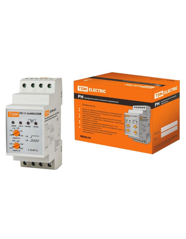 Реле напряжения РН 11-3х400/230В | SQ1504-0012 | TDM