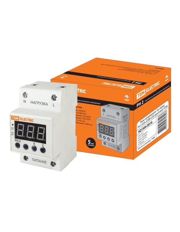 Реле напряжения РН 2 63А-220В (LED-дисплей) | SQ1504-0016 | TDM