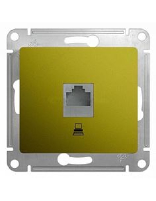 GLOSSA РОЗЕТКА компьютерная RJ45 кат.5E, механизм, ФИСТАШКОВЫЙ