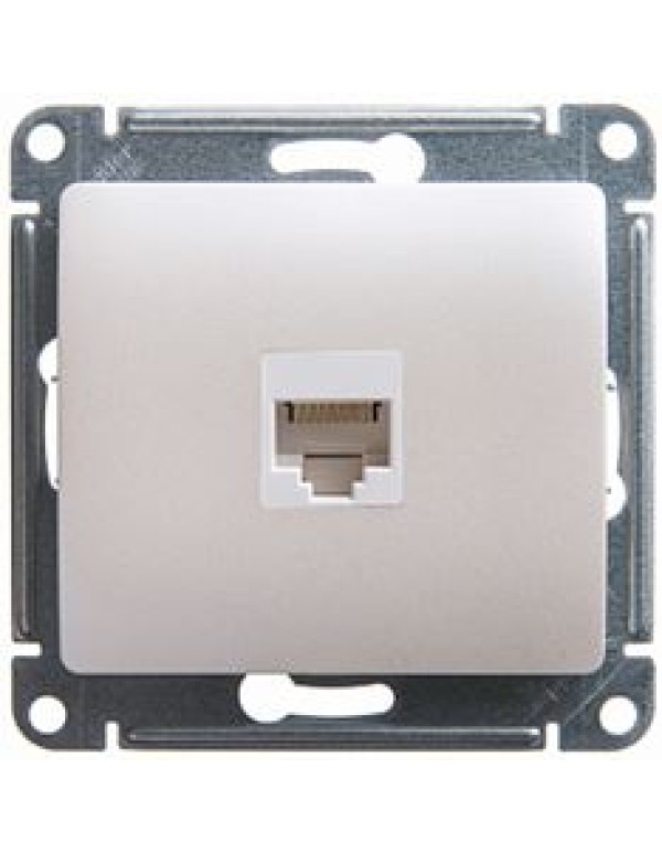 GLOSSA РОЗЕТКА компьютерная RJ45 кат.5E, механизм, ПЕРЛАМУТРОВЫЙ