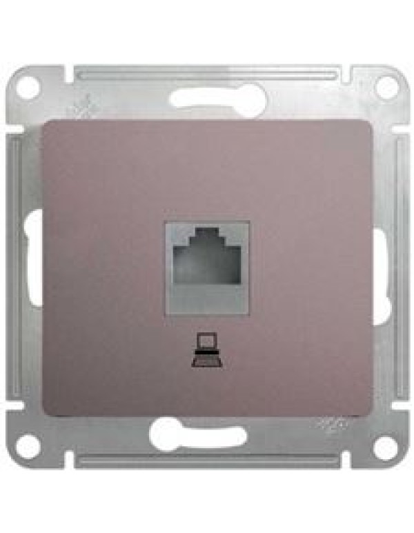 GLOSSA РОЗЕТКА компьютерная RJ45 кат.5E, механизм, ПЛАТИНА
