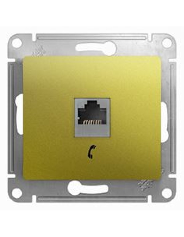 GLOSSA РОЗЕТКА телефонная RJ11, механизм, ФИСТАШКОВЫЙ