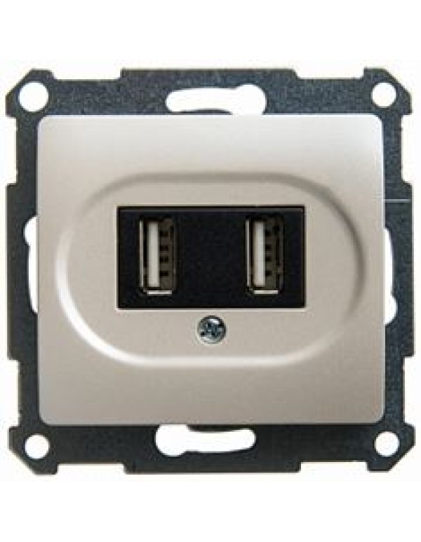 GLOSSA USB РОЗЕТКА, 5В /1400 мА, 2 х 5В /700 мА, механизм, ПЕРЛАМУТРОВЫЙ