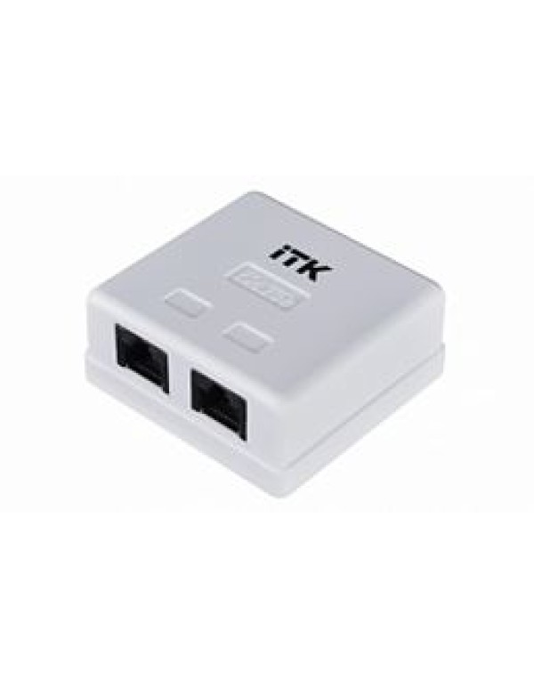 ITK Настенная информационная розетка RJ45 8P8C, кат.5Е UTP, 2-порта, белая