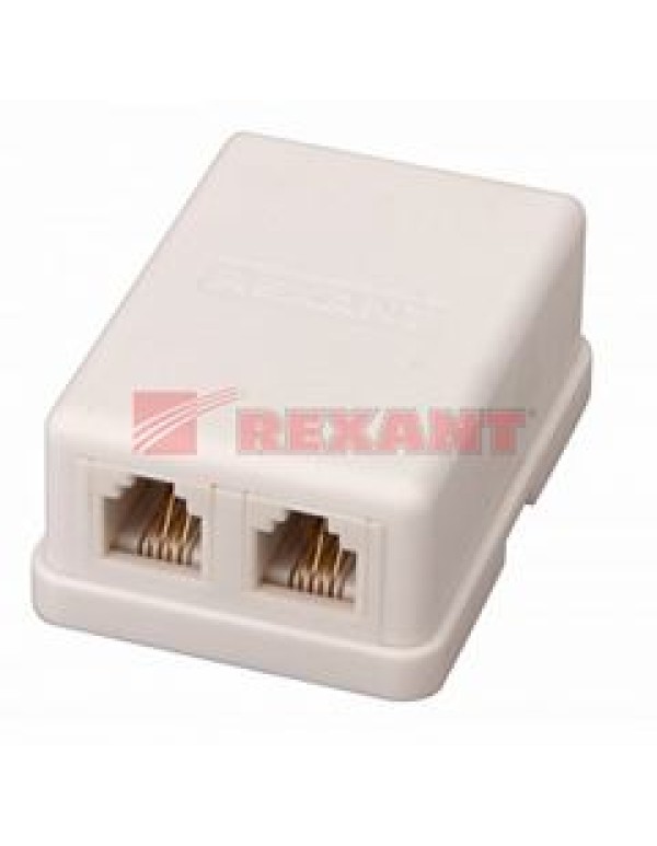 Розетка / коробка коммуникационная REXANT открытого монтажа белый (03-0002)