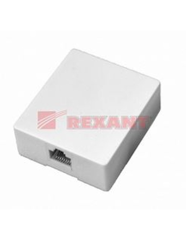 Розетка / коробка коммуникационная REXANT открытого монтажа белый (03-0111)