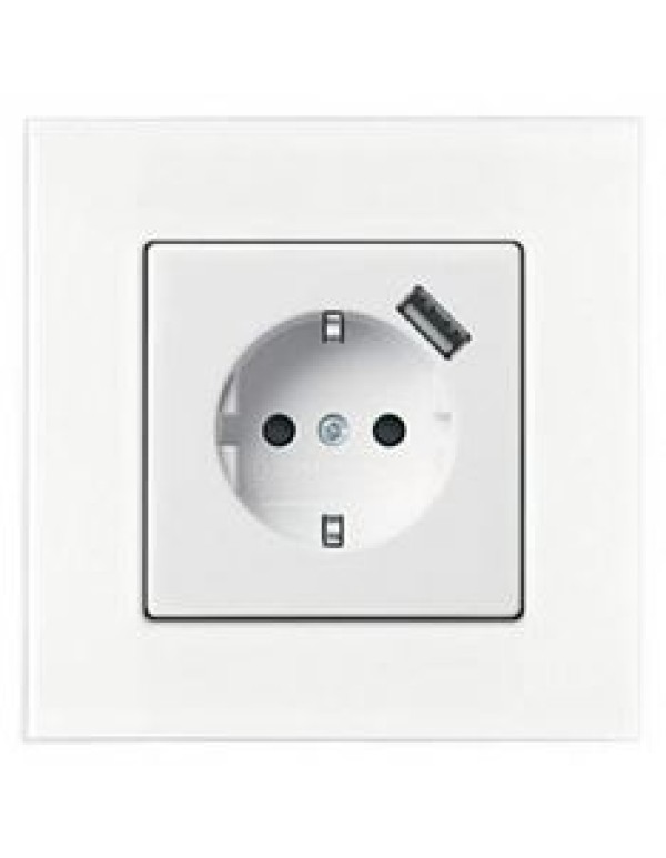 Розетка ABB Basic 55 1-местная для скрытой установки со шторками цвет белый (2011-0-6196)