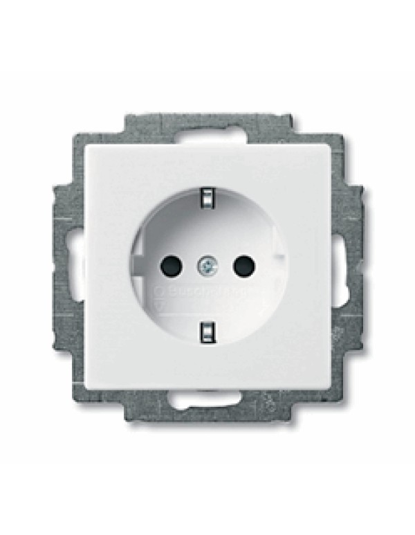 Розетка ABB Basic 55 1-местная для скрытой установки со шторками цвет белый (2013-0-5278)