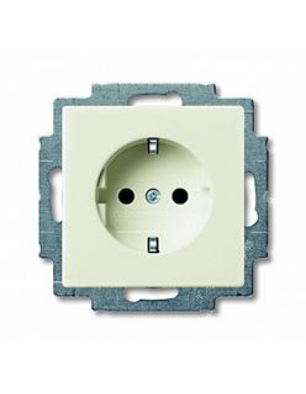 Розетка ABB Basic 55 1-местная для скрытой установки со шторками цвет белый (2013-0-5339)