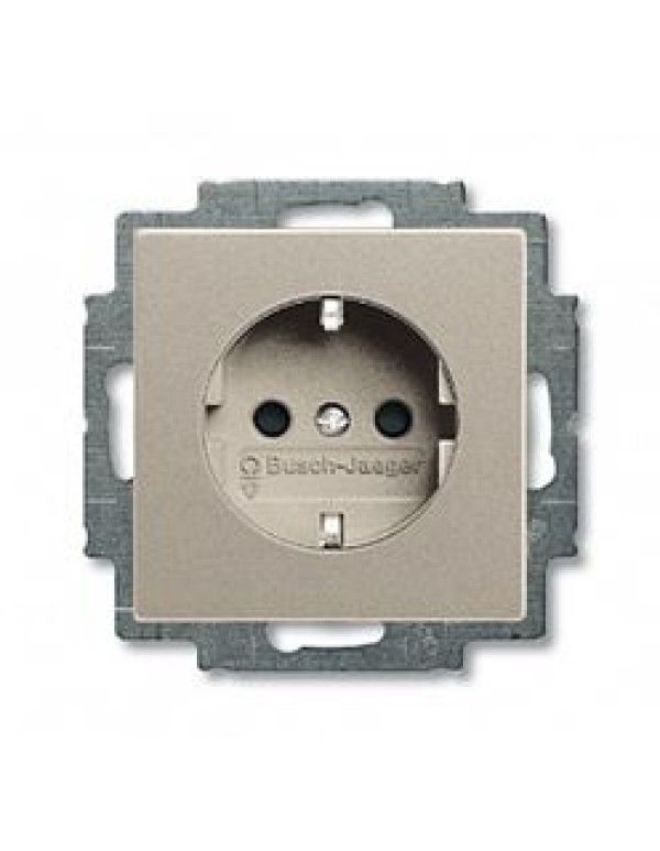 Розетка ABB Basic 55 1-местная для скрытой установки со шторками цвет шампань (2013-0-5337)