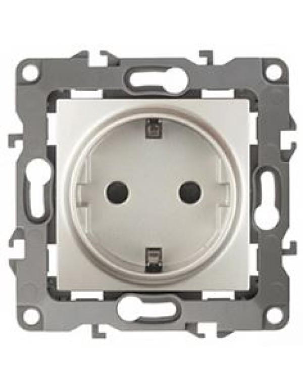 Розетка 2P+E со шторками 16А 250В перламутр Эра12