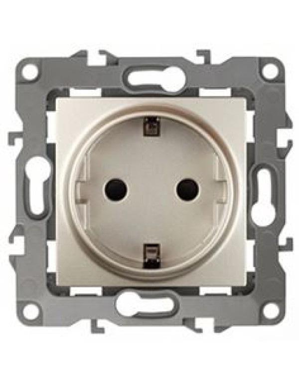 Розетка 2P+E со шторками 16А 250В шампань Эра12